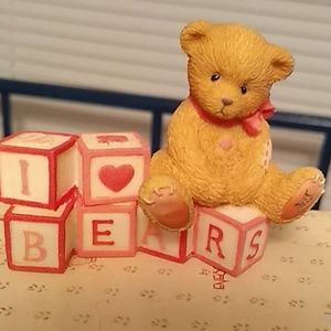NIB Vintage Bear with love letters mini Figurine
